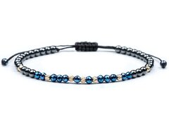 Bratara din snur Velar cu hematit si bile din aur 14K